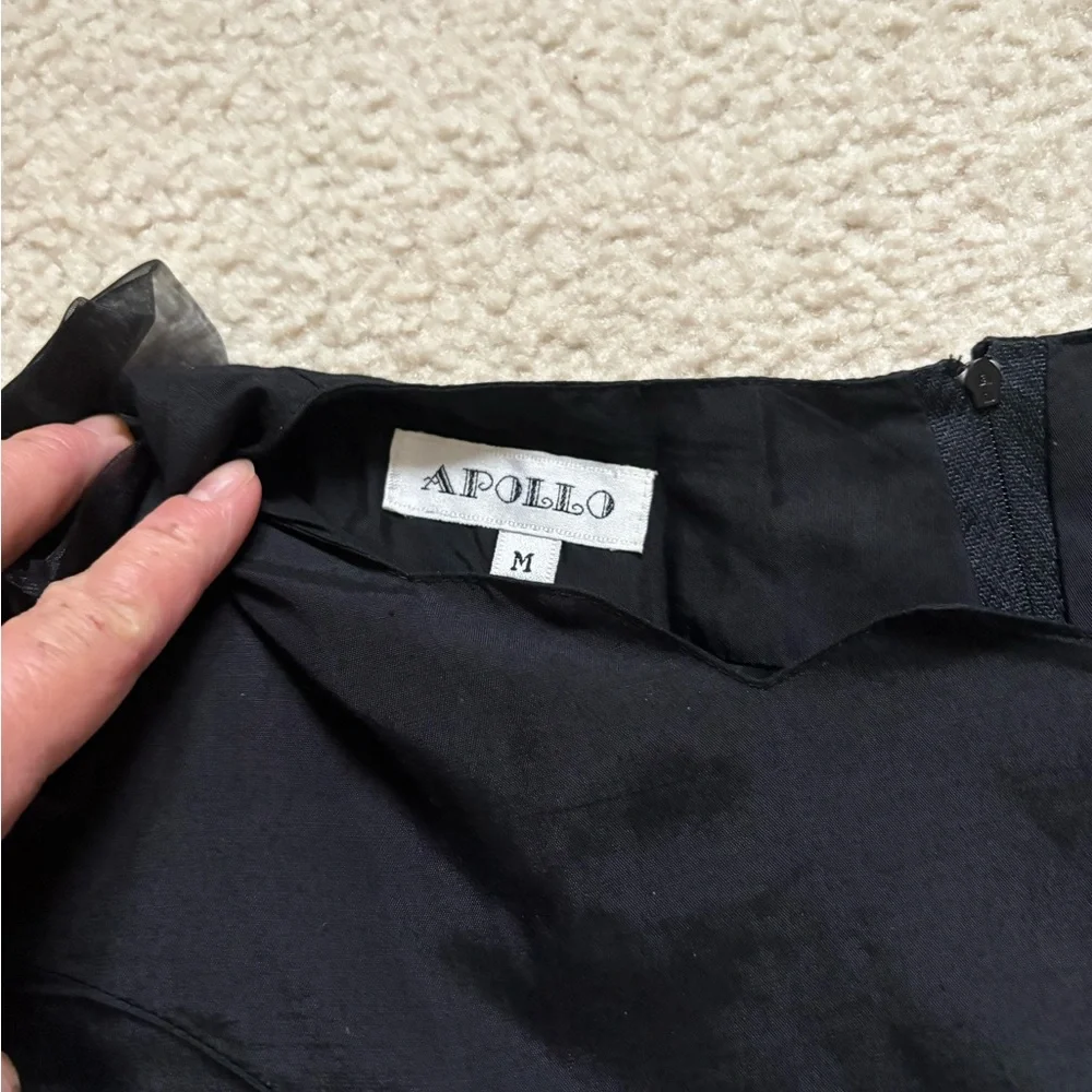 Vintage Apollo black whimsigoth fairy grunge taffeta dress, sz S (sz M juniors) - Picture 2 of 9